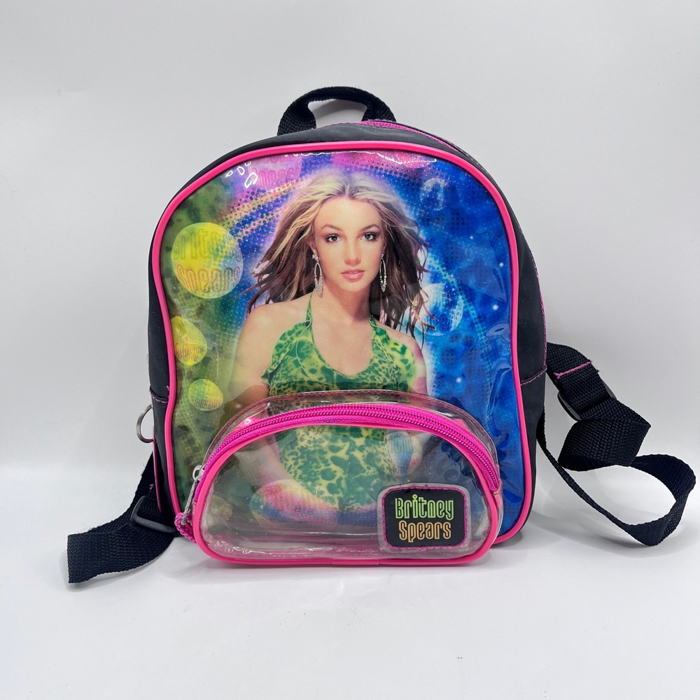 Vintage 2000 Britney Spears Mini Backpack Y2K Music Memorabilia Pink